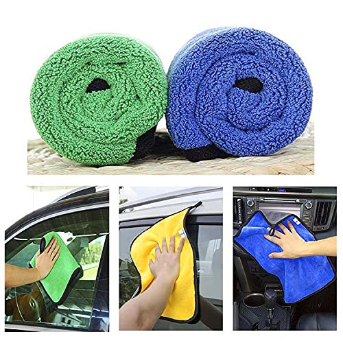 Auto Hub Heavy Microfiber Cloth for Car Cleaning and Detailing, Double Sided, Extra Thick Plush Microfiber Towel Lint-Free, 800 GSM (Size 40cm x 40cm)/Pack of 2, Multicolour - Image 3