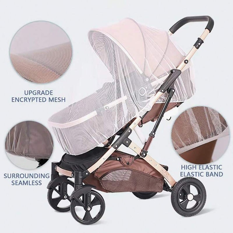 شبكة واقية من البعوض بزاوية 360° لعربات الأطفال - مظلة شمسية عازلة للحشرات سميكة وعامة الاستخدام - Image 2
