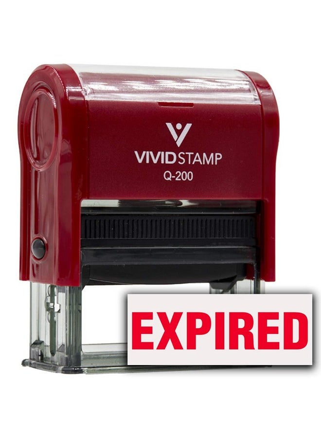 Vivid Stamp Expired Self Inking Rubber Stamp (Red Ink) - Medium 