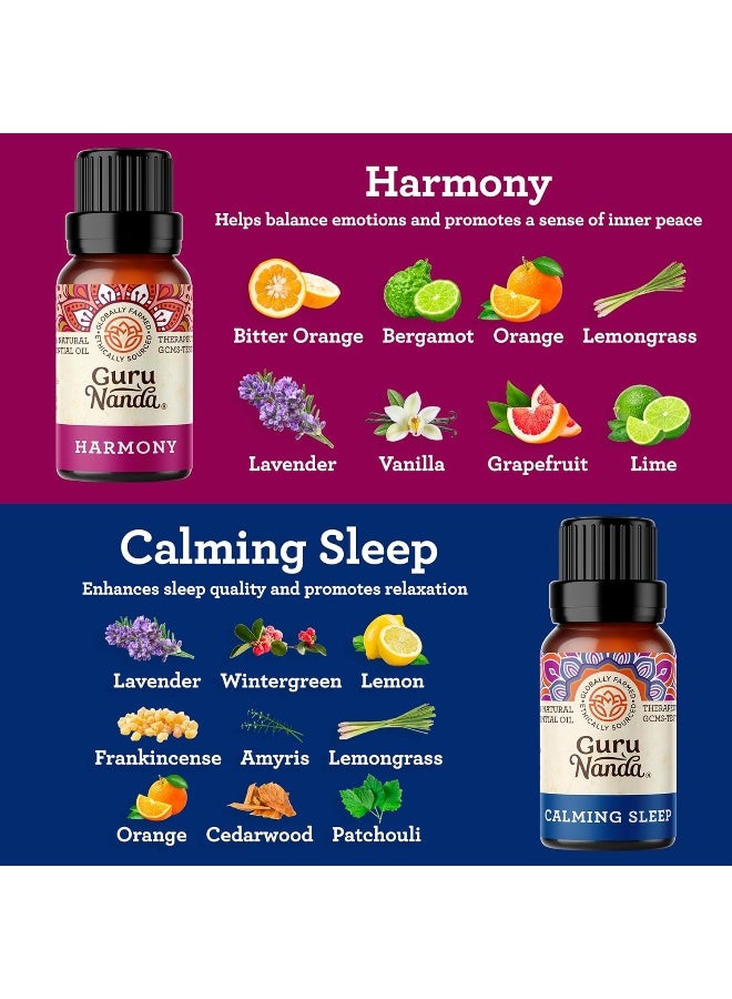GuruNanda مجموعة زيوت عطرية مكونة من 6 خلطات من GuruNanda - زيت نقي وطبيعي 100% من الدرجة العلاجية لاستخدامه في موزع العطور - Image 3