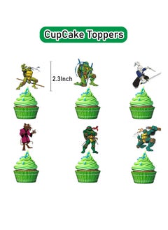 General Teenage Mutant Ninja Turtles Theme Birthday Party Decoration Teenage Mutant Ninja Turtles Flag Cake Card Balloon Spiral Party Set  - Image 4
