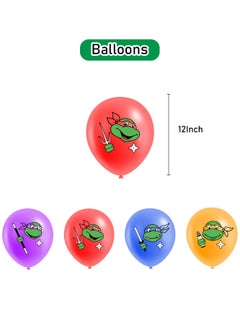 General Teenage Mutant Ninja Turtles Theme Birthday Party Decoration Teenage Mutant Ninja Turtles Flag Cake Card Balloon Spiral Party Set  - Image 5