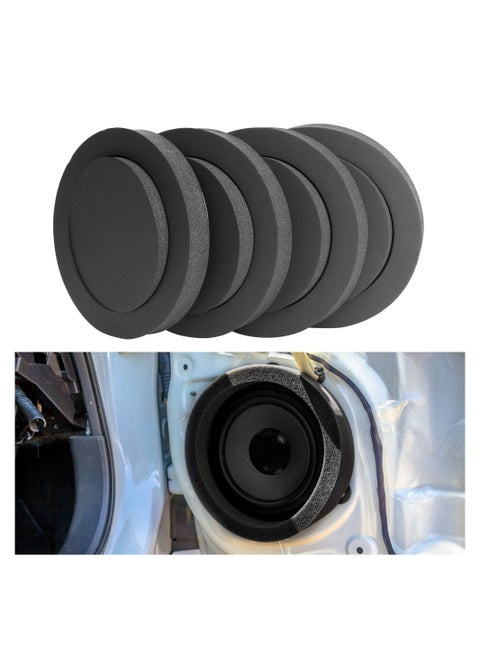 6.5 Foam Speaker Enhancer, 4Pcs Self Adhesive Speaker Fast Rings, High Rebound Sponge Bass Blocker Kit  for 6 and 6.5 Speaker