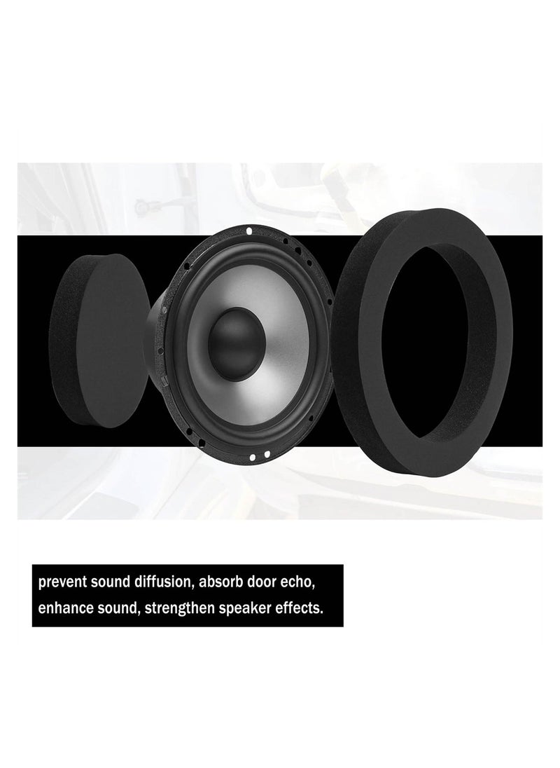 Generic - 6.5 Foam Speaker Enhancer, 4Pcs Self Adhesive Speaker Fast Rings, High Rebound Sponge Bass Blocker Kit  for 6 and 6.5 Speaker - Image 1