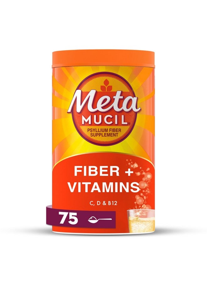 Metamucil, Metamucil 4-in-1 Fiber + Vitamins C D & B12 Fizzy Fiber Supplement Powder - Citrus, 24.9 Ounce