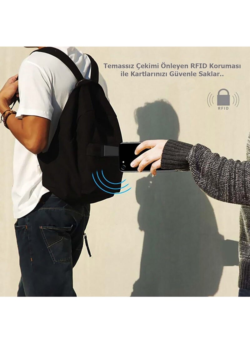 EMEK حامل بطاقات ائتمان معدني آلي سيكرِد بتصميم مMinimalist محمي بتقنية RFID  - Image 3