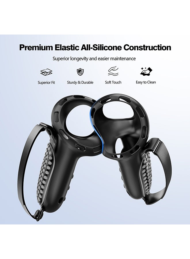 O Ozone Controller Grip for Meta Quest 3S Oculus Quest 3 VR Accessories Grips Cover for VR Touch Controllers Straps Silicone Covers- Grey - Image 5