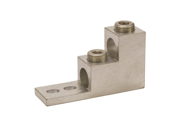 NSI 350T-2 Dual Rated Mechanical Stacked Lug, 350 MCM-6 Wire Range, 5/16" Mouting Hole, 1.063" Width, 2" Height, 3.563" Length - Image 2