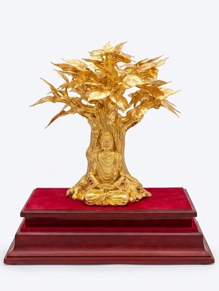 KHUSHBOO JEWELS 24KT PURE BODHI TREE GOLD FRAME (17*29*35CM) - Image 1