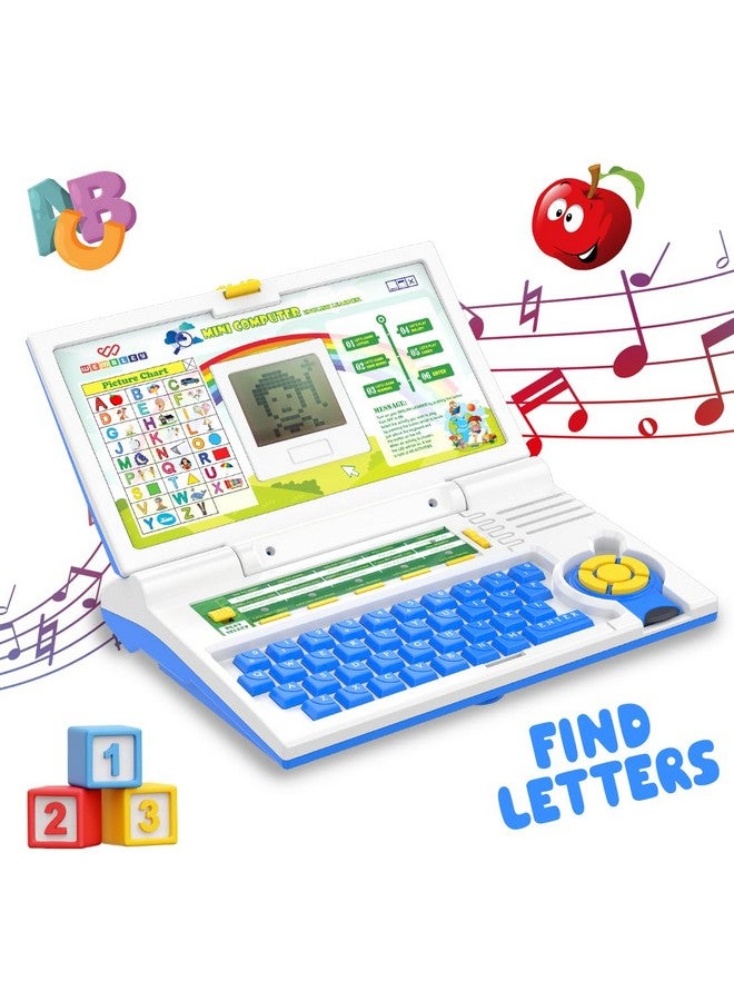 Wembley Educational Kids Laptop for 2-5 Years Boys Girls Computer Toys for 3 Years Ideal Birthday Gift Fun Activity Learning Alphabet, Letter, Words, Games, Mathematics, Music, Logic Memory Tool - Image 1