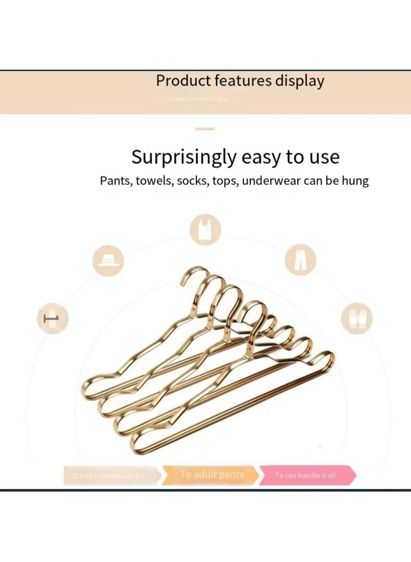Shirt hangers, 10 aluminum alloy dry and wet dual-purpose hangers, gold - Image 1