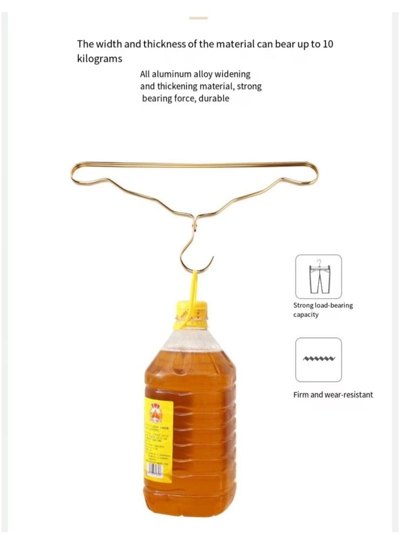 Shirt hangers, 10 aluminum alloy dry and wet dual-purpose hangers, gold - Image 3