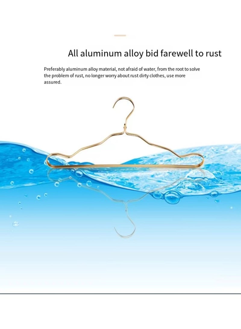 Shirt hangers, 10 aluminum alloy dry and wet dual-purpose hangers, gold - Image 4