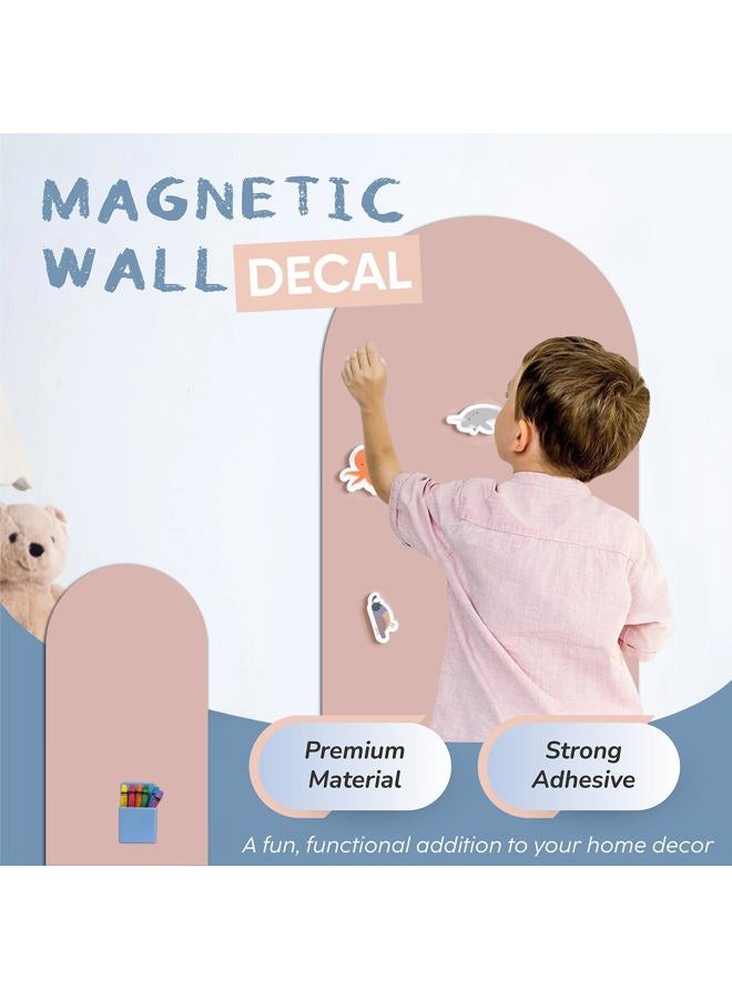 YOUNGJQ Magnetic Arch Wall Decal, Magnetic Chalkboard for Wall 39" x 18" Adhesive Backing Wallpaper for Playroom Home(Camel Blush) - Image 5