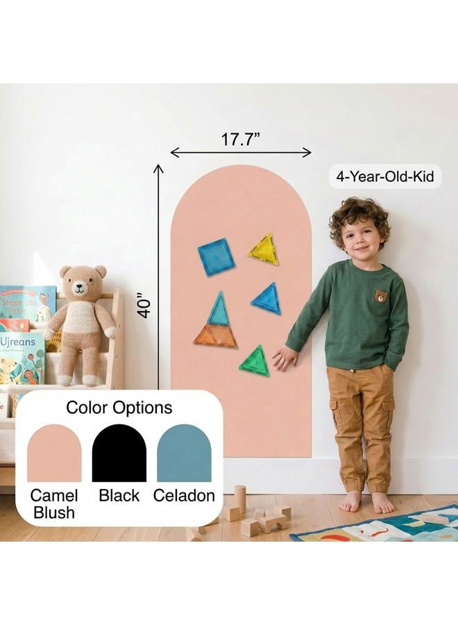 YOUNGJQ Magnetic Arch Wall Decal, Magnetic Chalkboard for Wall 39" x 18" Adhesive Backing Wallpaper for Playroom Home(Camel Blush) - Image 4