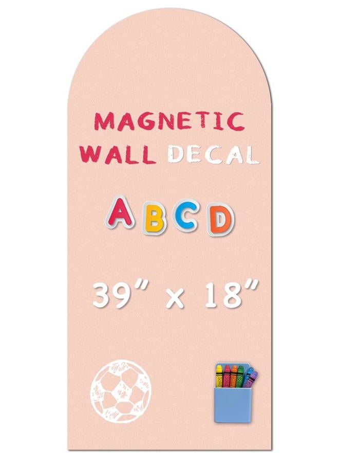 YOUNGJQ Magnetic Arch Wall Decal, Magnetic Chalkboard for Wall 39" x 18" Adhesive Backing Wallpaper for Playroom Home(Camel Blush) - Image 1