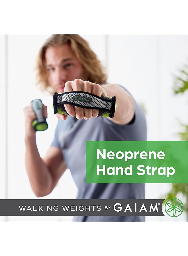 Gaiam Hand Weights for Women & Men Soft Dumbbell Walking Hand Weight Sets with Hand Strap Walking Running Physical Therapy Aerobics (Available in 2lb and 4lb Sets) - Image 5
