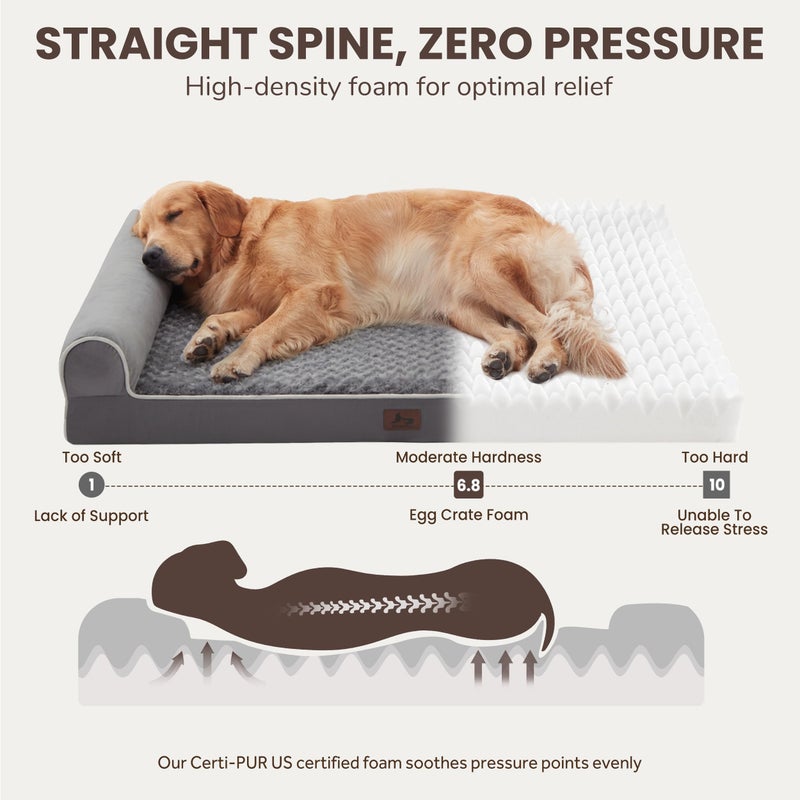 Warmrest Large Dog Beds Large Sized Dogs 45x35x7 Inch, Orthopedic XXL XL Dog Bed for Medium Size Dogs, Big Waterproof Couch Sofa with Removable Washable Cover for Pet, Dark Grey - Image 2
