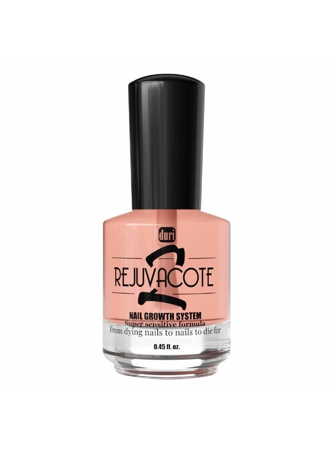 Duri Rejuvacote 2 Nail Growth System Sensitive Formula - Nail Hardener and Strengthener for Brittle, Breaking, Splitting Nail Repair - 0.45 Fl Oz (Pack of 1)
