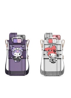 Sanrio 520ml Kids Large-capacity Double Straw Cup Plastic Coffee Water Portable Anti-drop Bottle  - Image 4