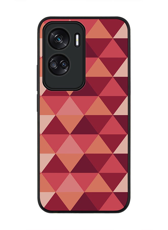 Stylizedd Rugged Black edge case for Honor 90 Lite  5G  Honor X50i 5G, Slim fit Soft Case Flexible Rubber Edges Anti Drop TPU Gel Thin Cover -  Topsy Turvy Triangles - Image 1