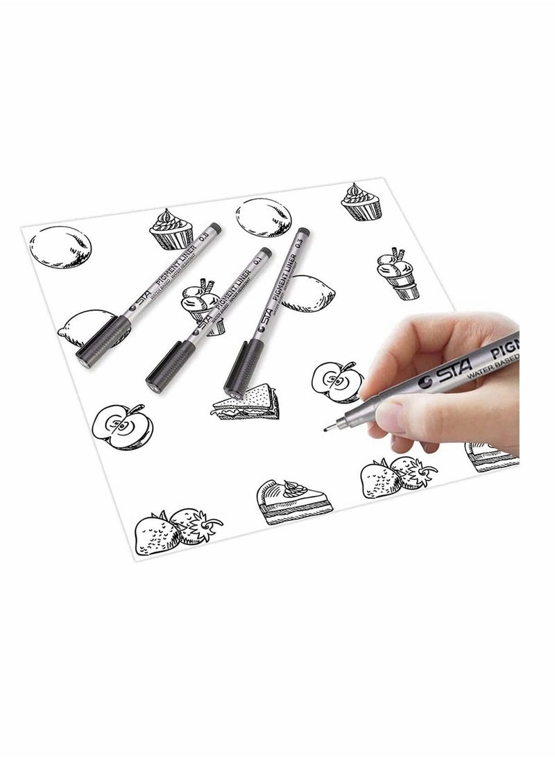 Fineliner Pens, Cozy 9 Pack Black ment Liner Micro Liner Fineliner Drawing Pens, Different Nib Sizes with Anti-Bleed for Sketching Drafting Office Documents Comic Manga Scrapbooking - Image 5