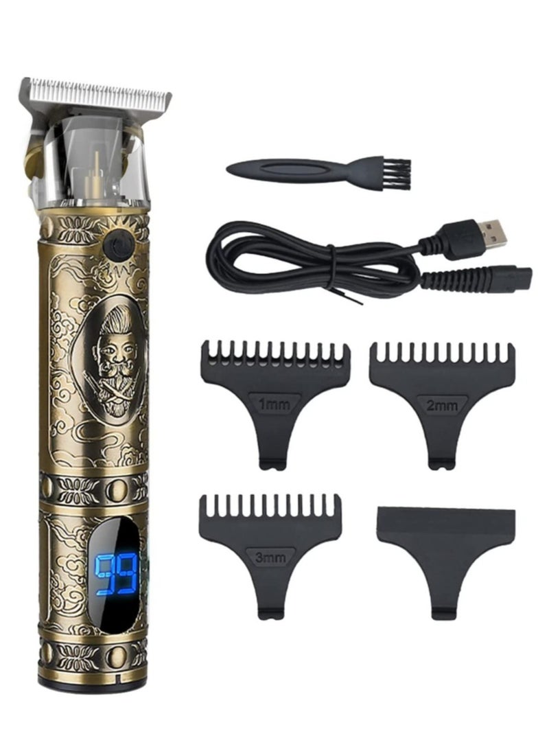 LCD Display Cordless Barber Clipper & Beard Trimmer Kit - Hair Cutting Grooming Set with T-Blade Trimmer, USB Rechargeable Electric Beard Trimmer - Image 1