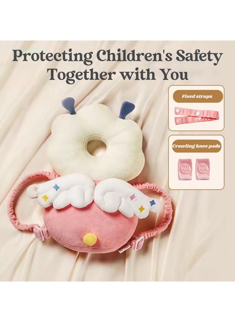 Baby Head Protector Adjustable Baby Head Protection Backpack with Baby Knee Pads for Crawling Soft Breathable and Wearing Safety Baby Head Protector for Crawling Walking  - Image 5