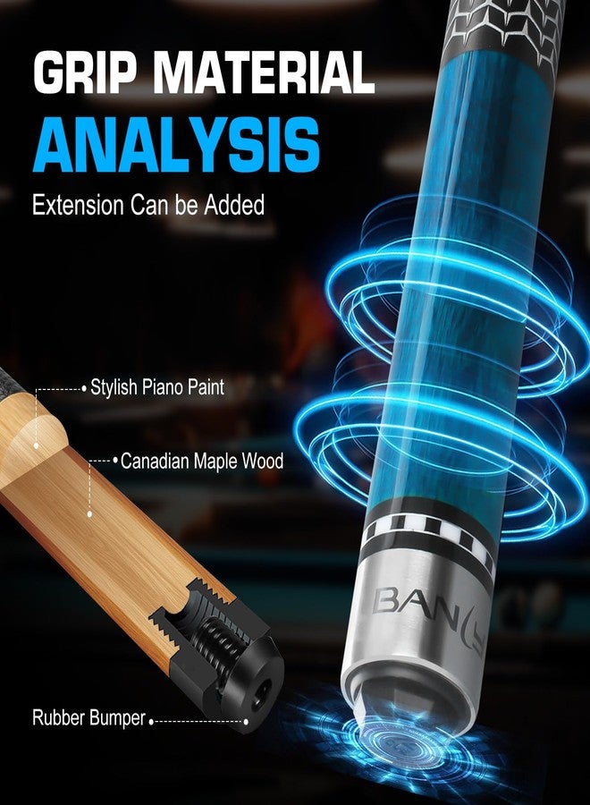 Banly Billiard Cues Sticks - 58" Pro Taper Canadian Maple Wood Pool Cues, 12.5mm Tip Low-Deflection Cue Stick, Pool Stick for Precision Control in 9-Ball & Competitive Play - Dark Grey - Image 4