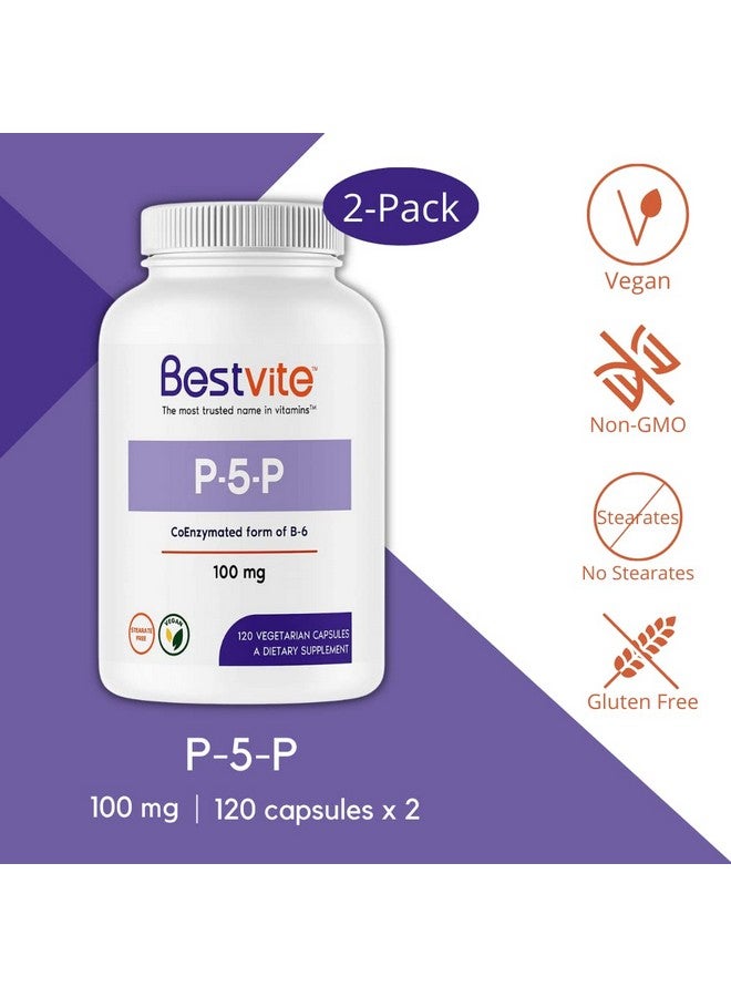 BESTVITE P 5 P 100Mg (240 Vegetarian Capsules) (120 X 2) (Coenzymated Form Of B 6) No Stearates Vegan Non Gmo Gluten Free - Image 4