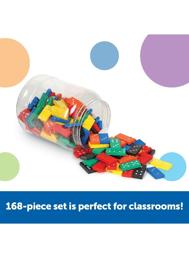 Learning Resources Double-Six Wooden Dominoes (28-Piece Set, Multi-Color Dots, Ages 5+) - Image 3