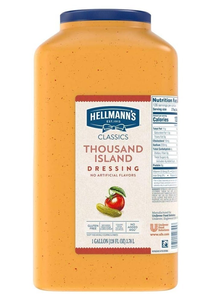 Hellmann's صلصة سلطة هيلمانز كلاسيكز جزيرة الألف جزيرة - خالية من الجلوتين، 1 جالون - Image 1