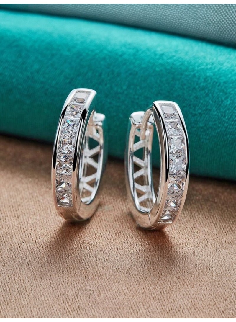 Dangle Charms Elegant Silver Plated Earrings For Women - Image 1