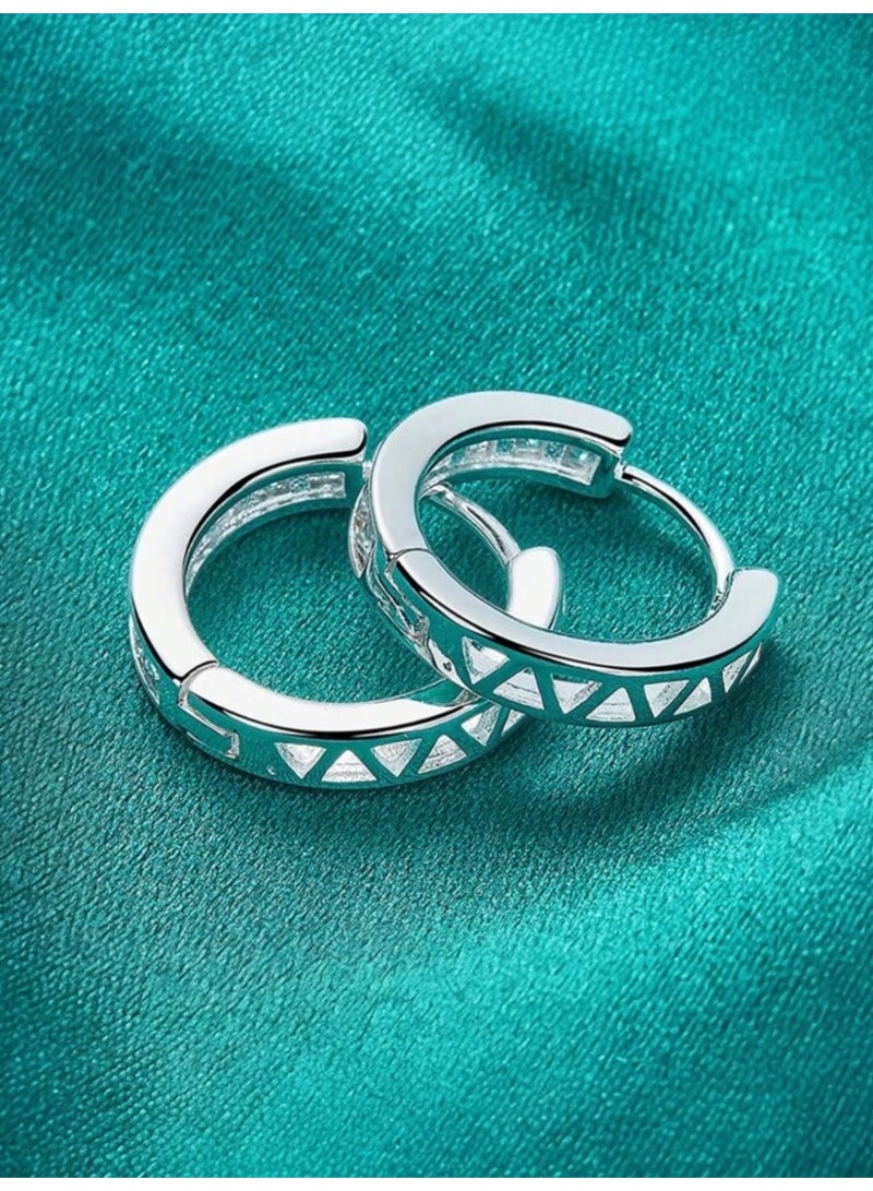 Dangle Charms Elegant Silver Plated Earrings For Women - Image 3