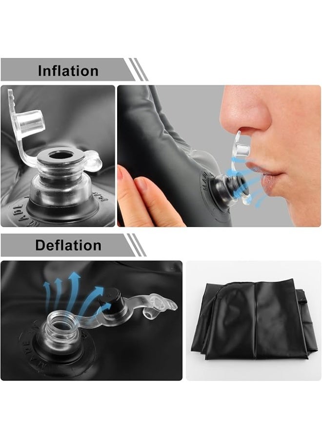 حوض غسيل شعر قابل للنفخ للمرضى طريحي الفراش، حوض متنقل، غسيل شعر للمرضى طريحي الفراش، وكبار السن ذوي الاحتياجات الخاصة، والحوامل، والمرضى بعد العمليات الجراحية، أسود - Image 4