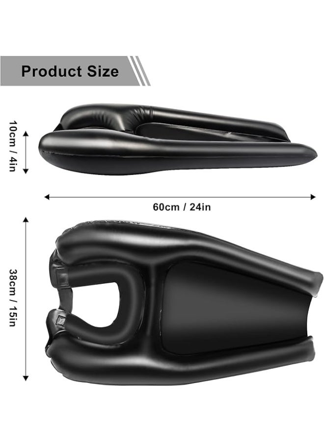 حوض غسيل شعر قابل للنفخ للمرضى طريحي الفراش، حوض متنقل، غسيل شعر للمرضى طريحي الفراش، وكبار السن ذوي الاحتياجات الخاصة، والحوامل، والمرضى بعد العمليات الجراحية، أسود - Image 2