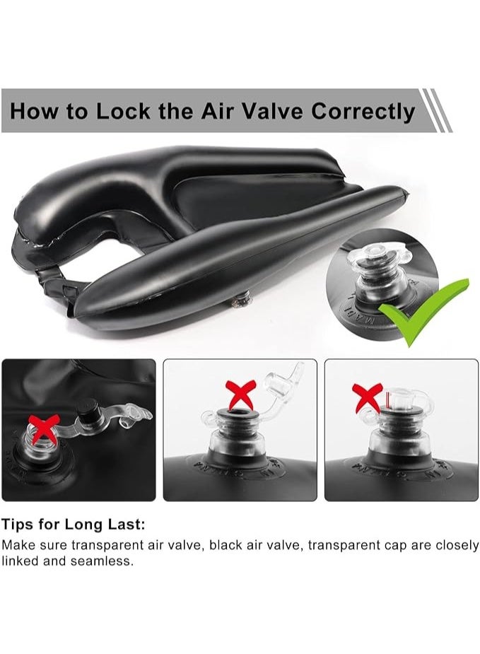 حوض غسيل شعر قابل للنفخ للمرضى طريحي الفراش، حوض متنقل، غسيل شعر للمرضى طريحي الفراش، وكبار السن ذوي الاحتياجات الخاصة، والحوامل، والمرضى بعد العمليات الجراحية، أسود - Image 5