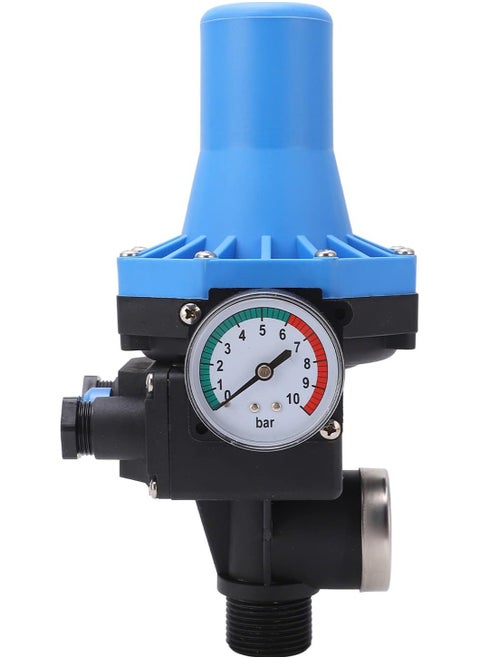 Water Pump Pressure Controller Waterproof Adjustment Automatic Water Pump Control Switch with Single Way Valve(220V-240V)