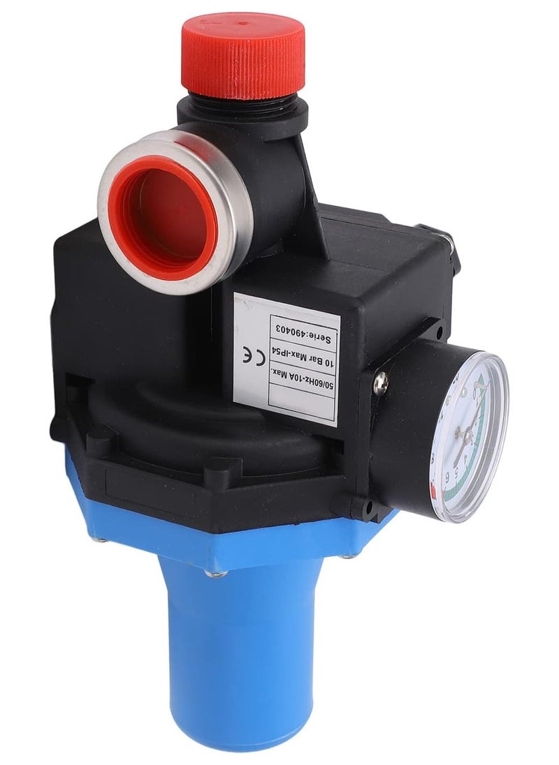 Water Pump Pressure Controller Waterproof Adjustment Automatic Water Pump Control Switch with Single Way Valve(220V-240V)