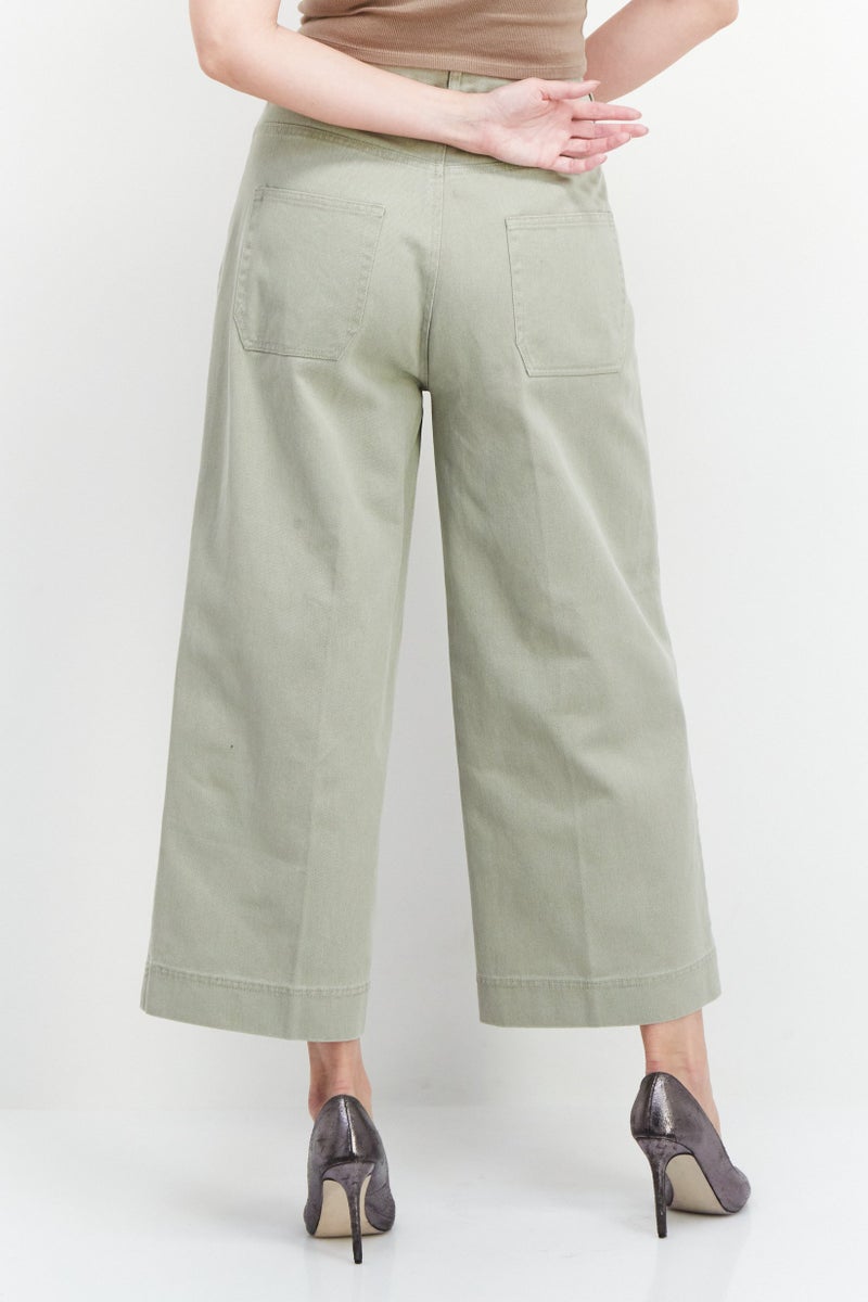 ESPRIT Womens Regular Fit Plain Wide Leg Pants, Grey - Image 3