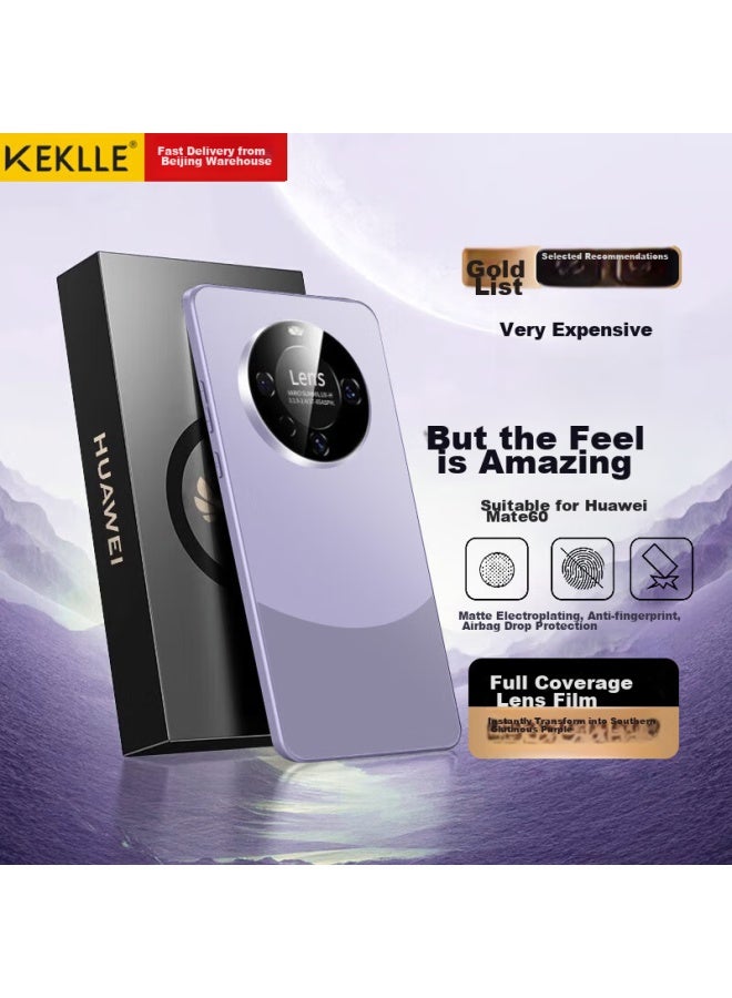 Keklle Phone Case For Huawei Mate 60, Huawei Mate 60e Protective Cover, Color-block Electroplated Frosted Premium Protective Case, Full Lens Protection, Shockproof Cover, Nanuo Purple - Image 1