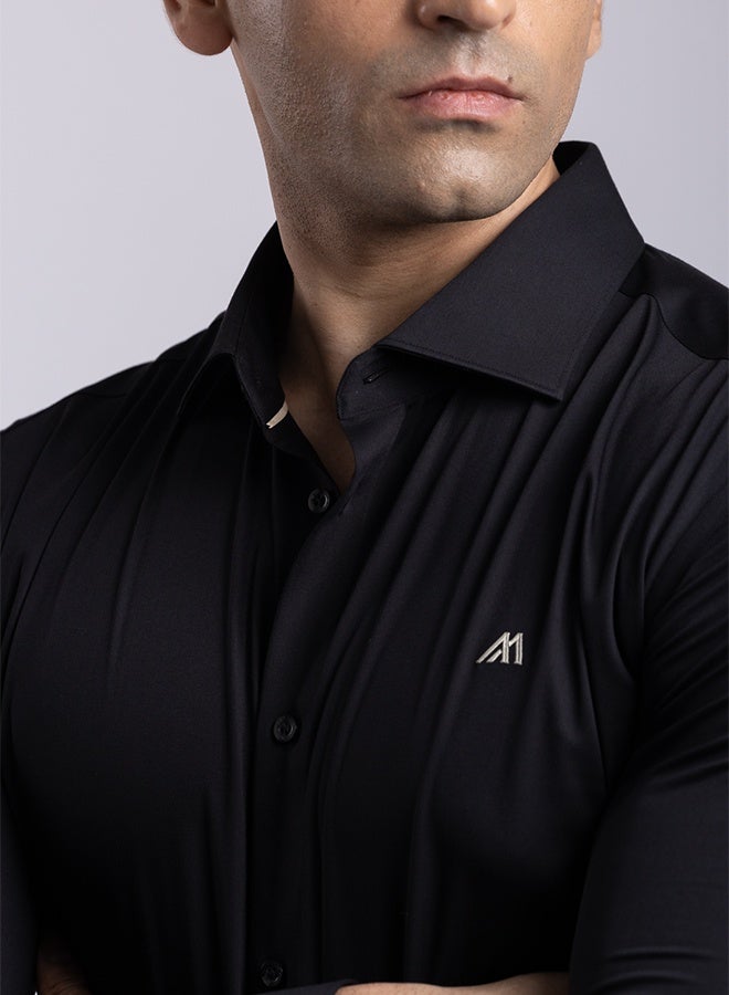 Mannerism The Liquid Bamboo Black Shirt with Smooth Fluidity - Image 4
