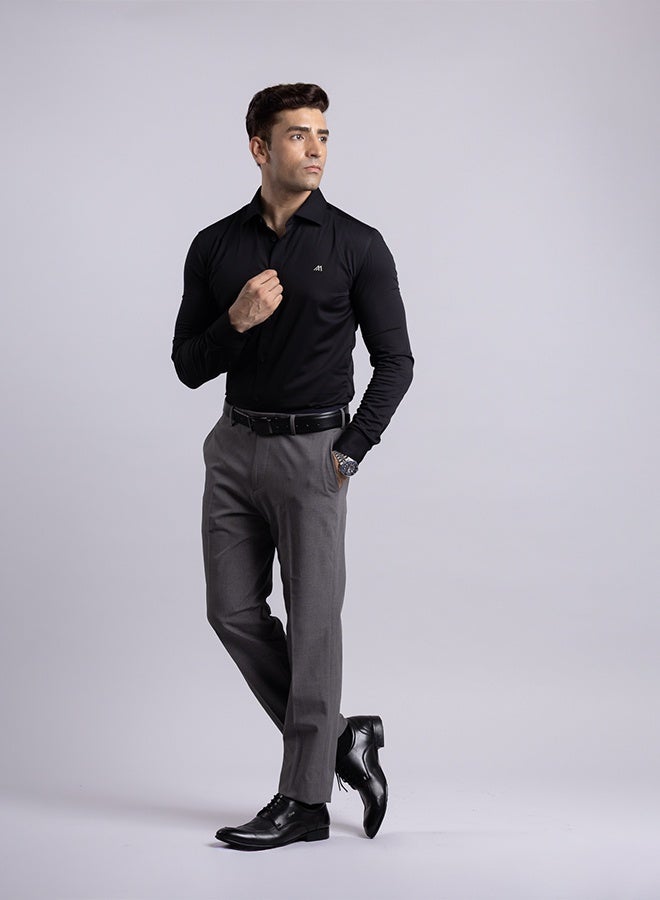 Mannerism The Liquid Bamboo Black Shirt with Smooth Fluidity - Image 3