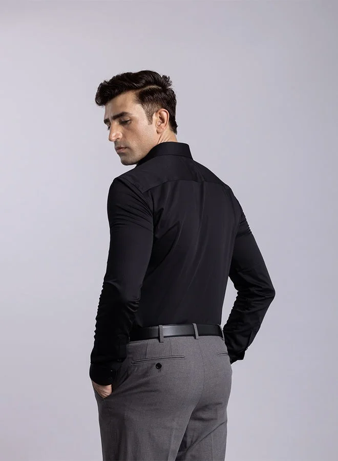 MANNERISM  The Liquid Bamboo Black Shirt with Smooth Fluidity for Men | Best Price UAE