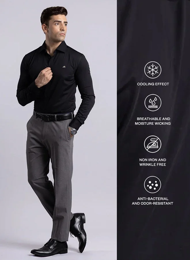 MANNERISM  The Liquid Bamboo Black Shirt with Smooth Fluidity for Men | Best Price UAE