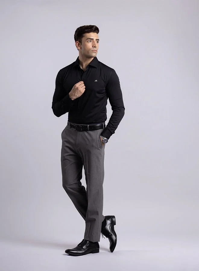 MANNERISM  The Liquid Bamboo Black Shirt with Smooth Fluidity for Men | Best Price UAE