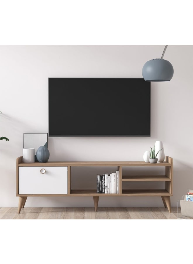 Retro RA-U38 TV Table 140x49x35cm - Beige x White - Image 1