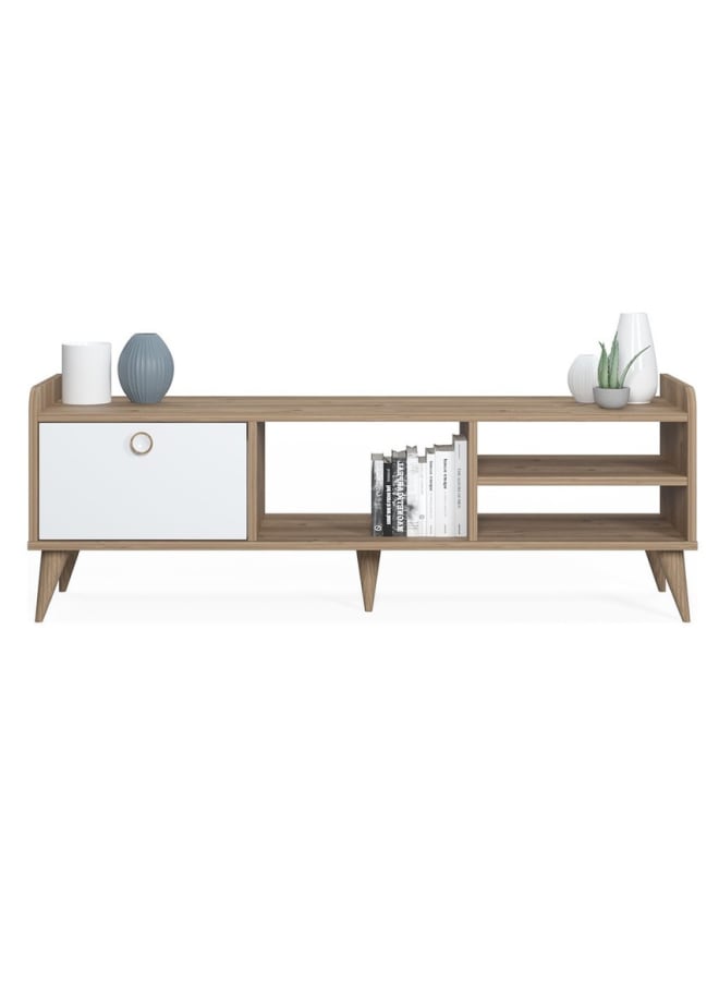 Retro RA-U38 TV Table 140x49x35cm - Beige x White - Image 3