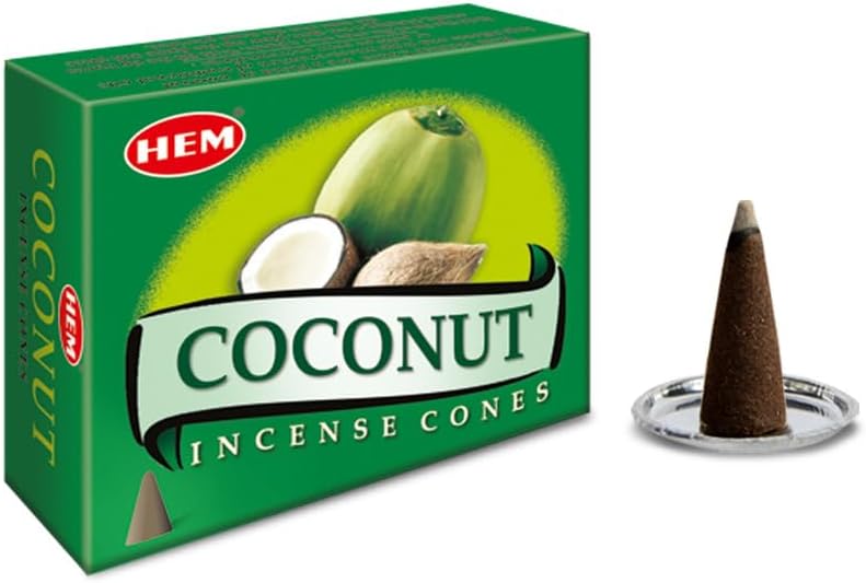 HEM Coconut Incense Cones - Case of 12 Boxes with 120 Cones - Image 1