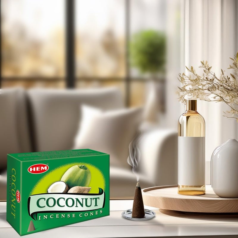 HEM Coconut Incense Cones - Case of 12 Boxes with 120 Cones - Image 4